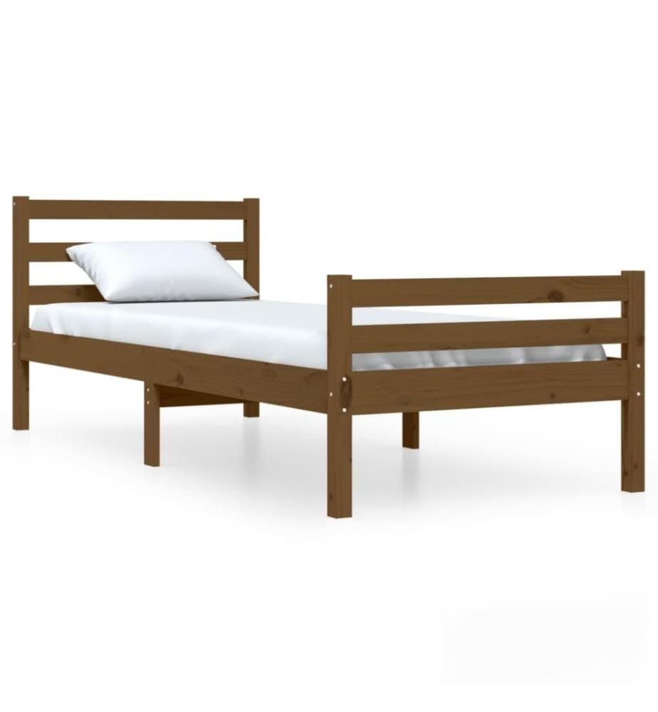 Massivholzbett Honigbraun 75x190 cm 2FT6 Small Single