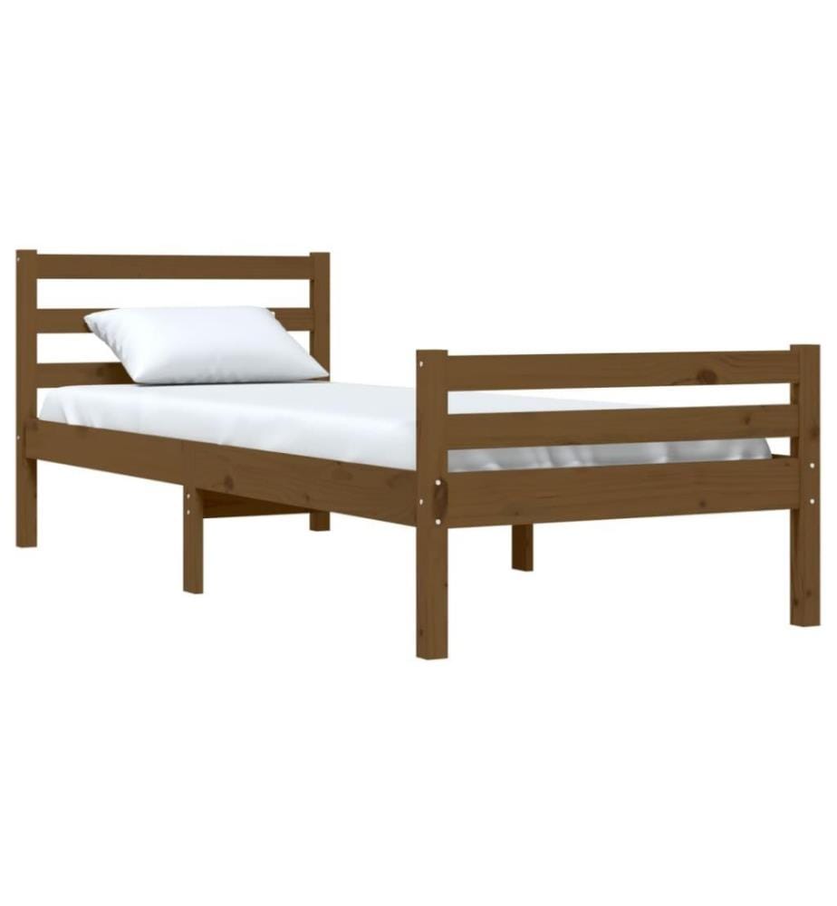 Massivholzbett Honigbraun 75x190 cm 2FT6 Small Single