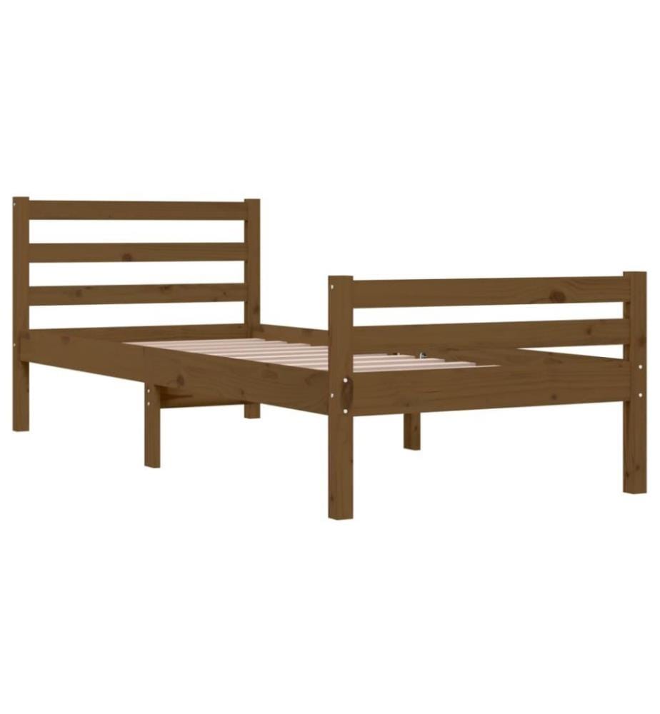 Massivholzbett Honigbraun 75x190 cm 2FT6 Small Single