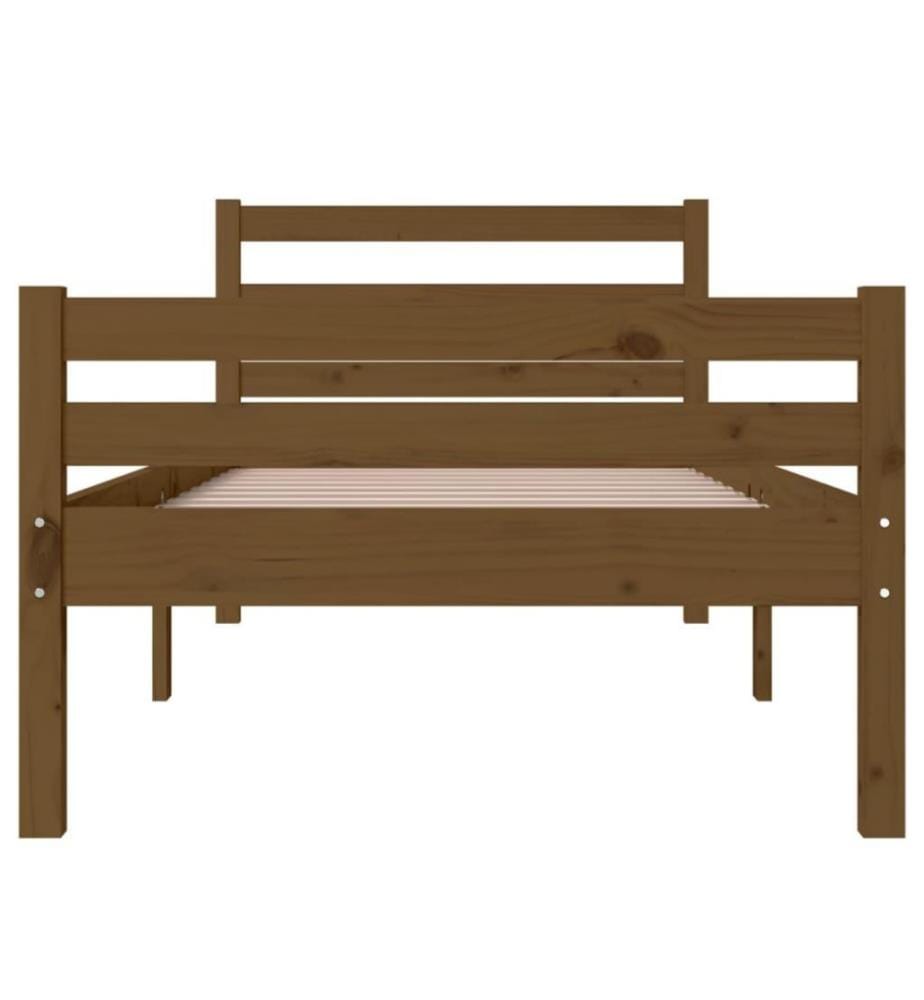Massivholzbett Honigbraun 75x190 cm 2FT6 Small Single