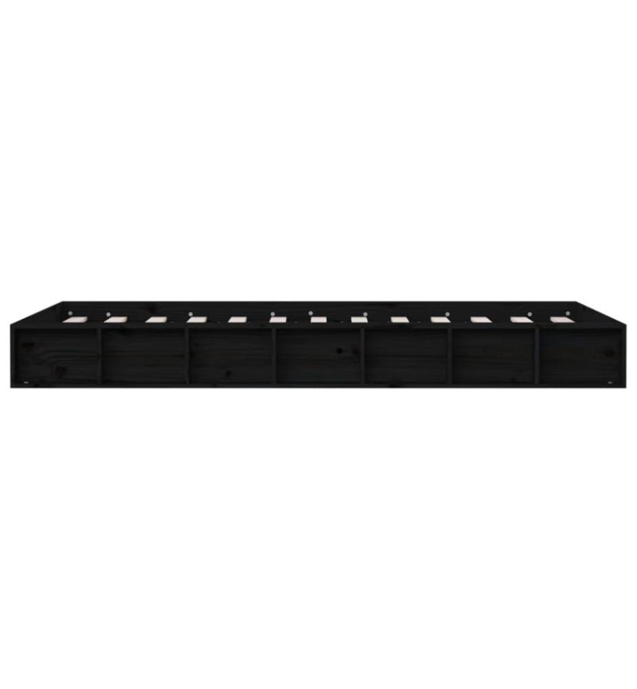 Massivholzbett Schwarz 75x190 cm 2FT6 Small Single