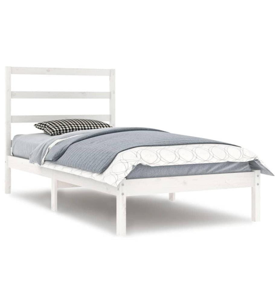 Massivholzbett Weiss Kiefer 90x200 cm