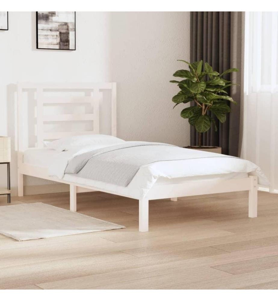 Massivholzbett Weiss Kiefer 100x200 cm