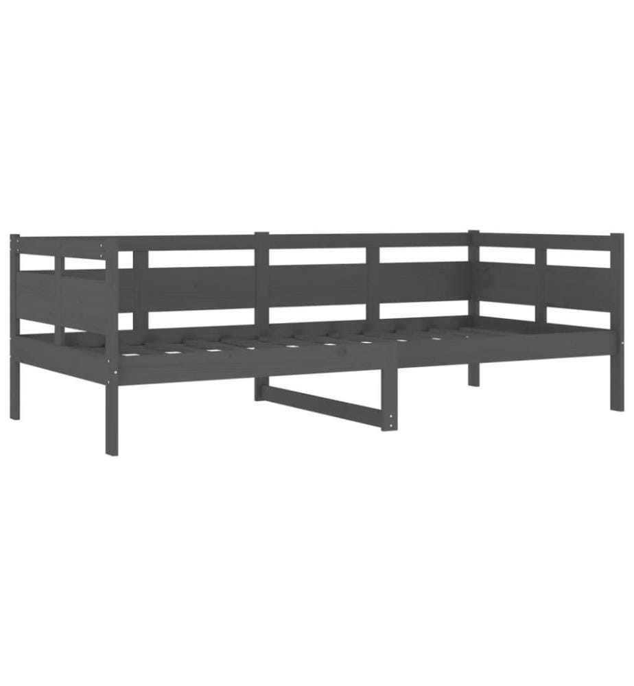 Tagesbett Grau Massivholz Kiefer 90x200 cm