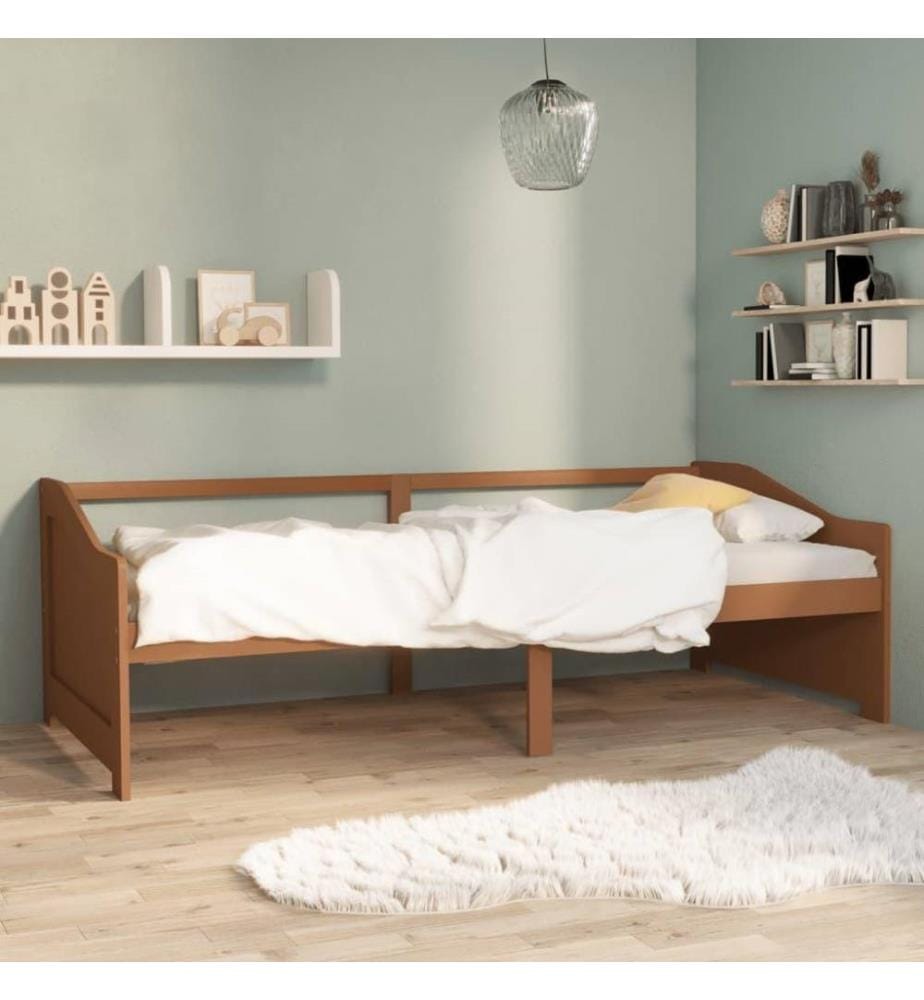 Tagesbett 3-Sitzer Honigbraun Massivholz Kiefer 90x200 cm
