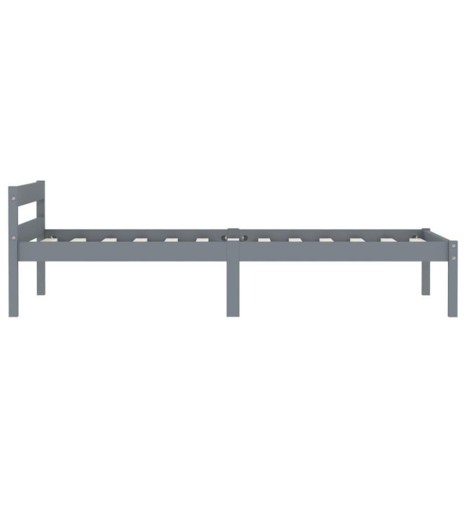 Massivholzbett Grau Kiefer 90x200 cm