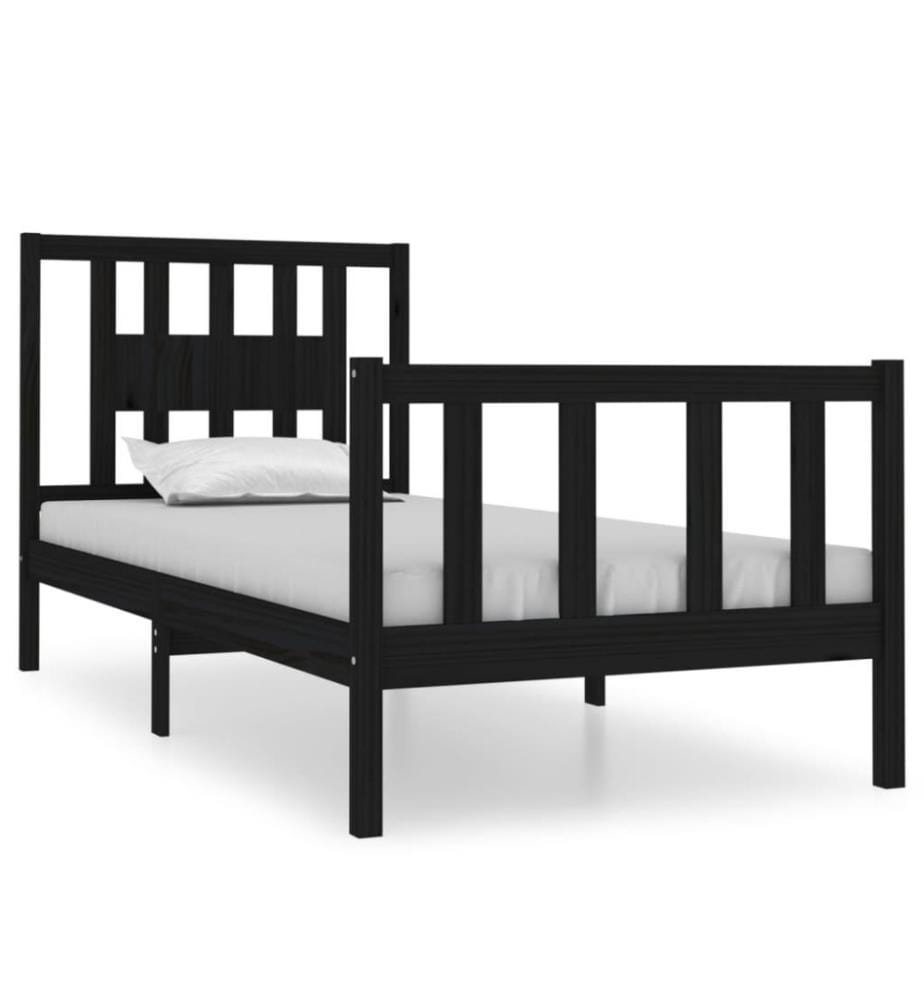 Massivholzbett Schwarz 90x190 cm 3FT Single