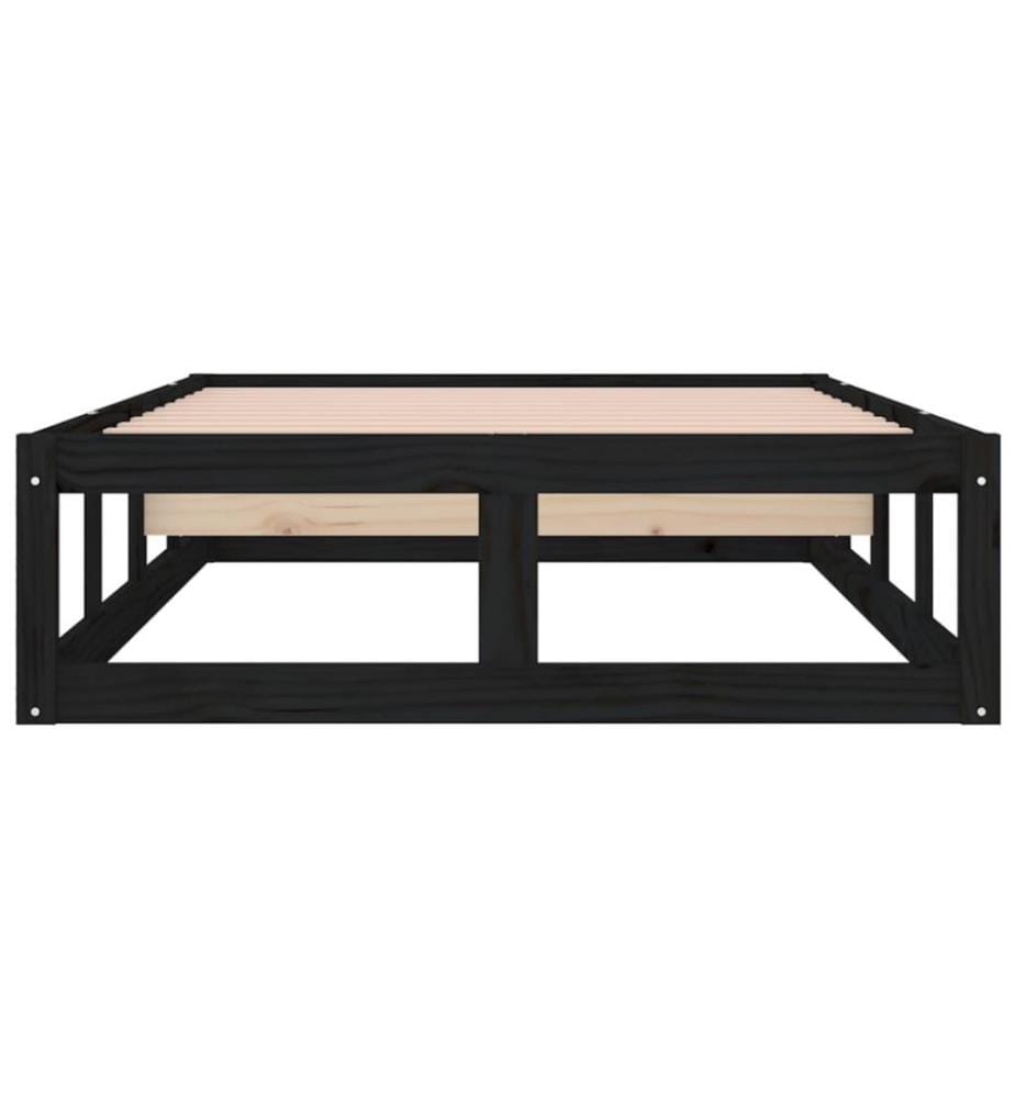 Massivholzbett Schwarz 75x190 cm 2FT6 Small Single