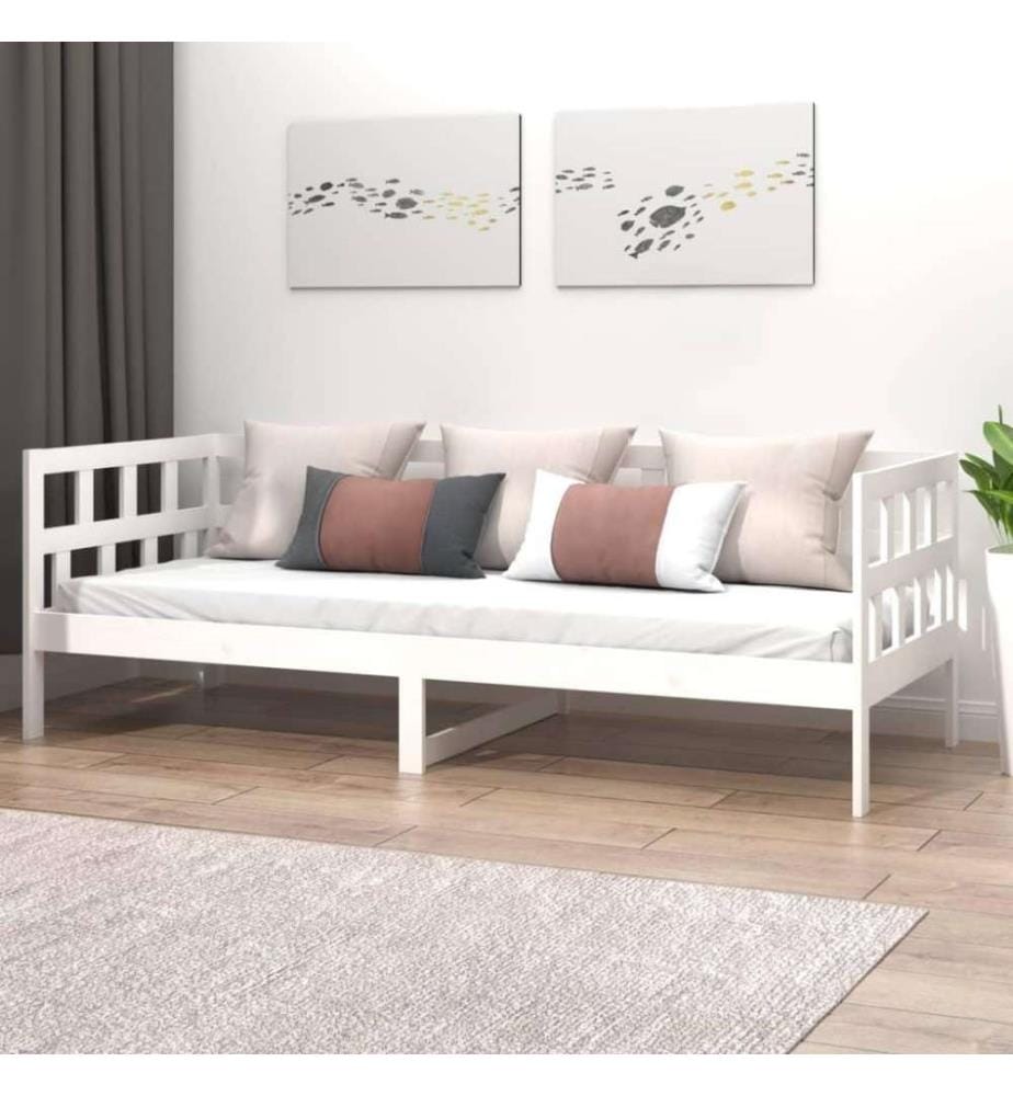 Tagesbett Weiss Massivholz Kiefer 80x200 cm