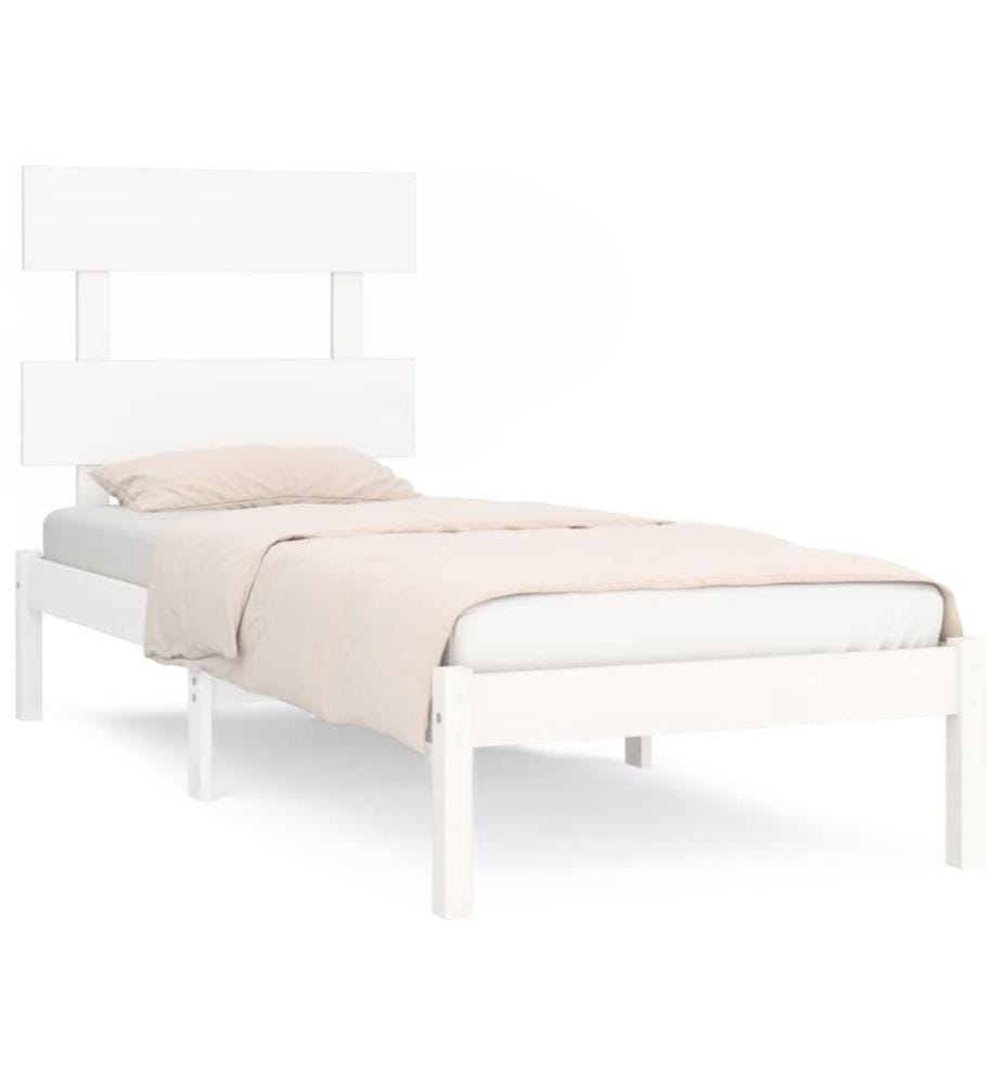 Massivholzbett Weiss 90x200 cm