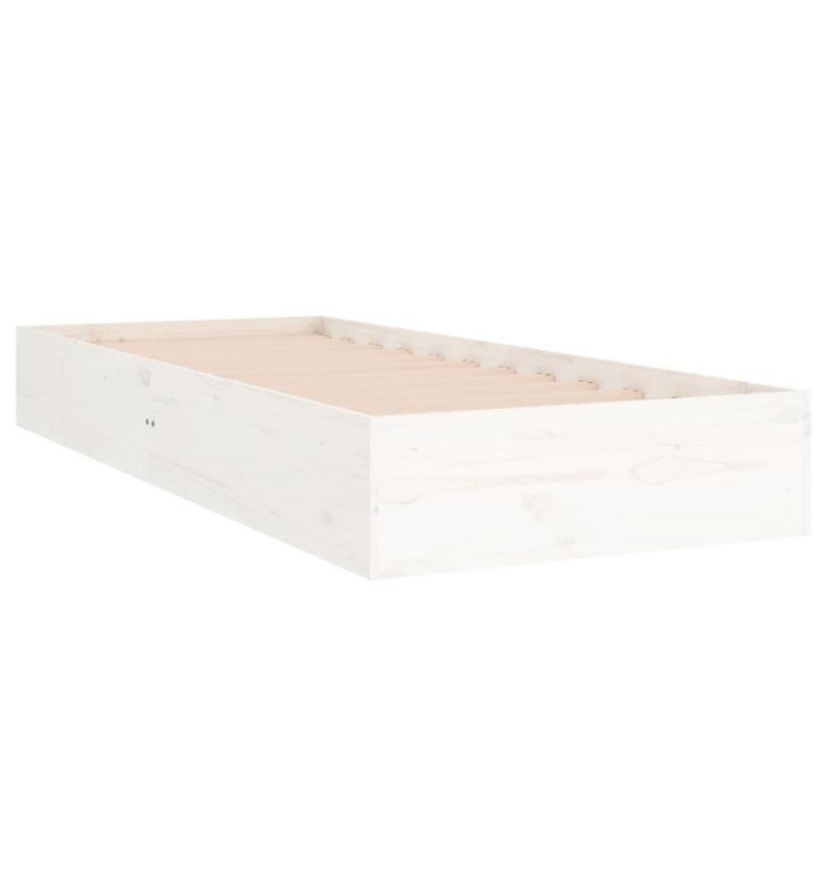 Massivholzbett Weiss 75x190 cm 2FT6 Small Single