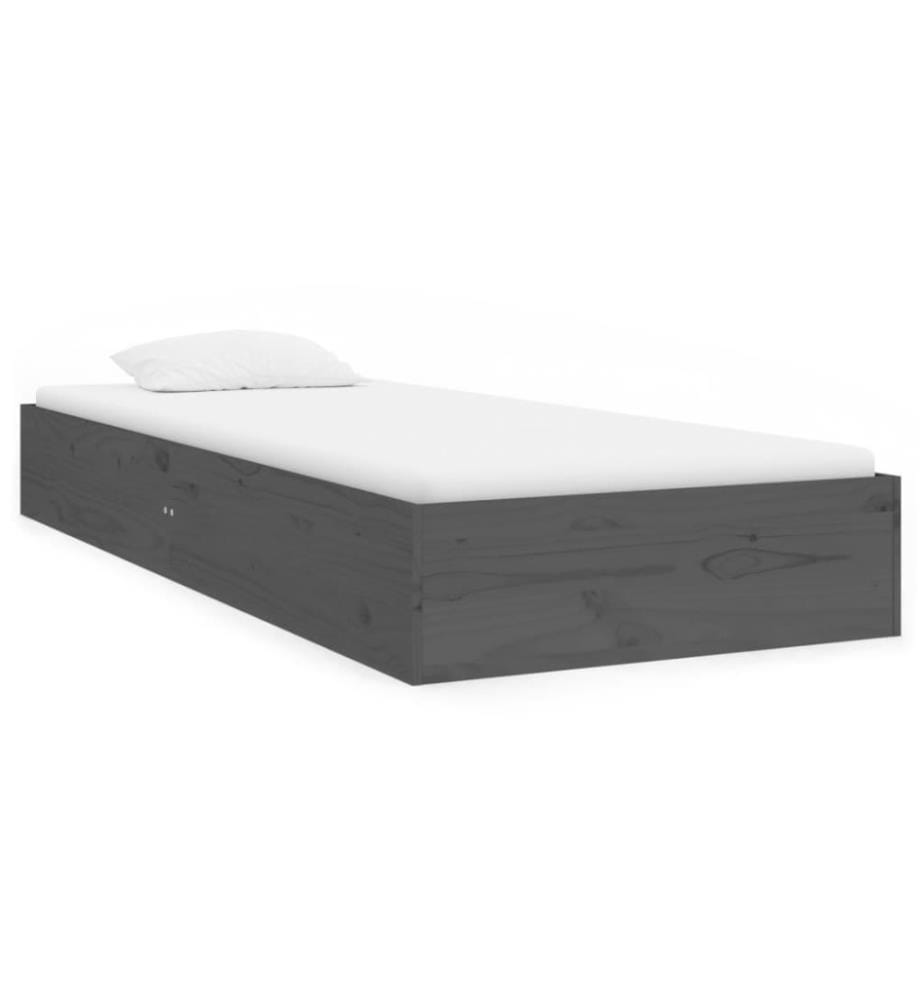 Massivholzbett Grau 75x190 cm 2FT6 Small Single