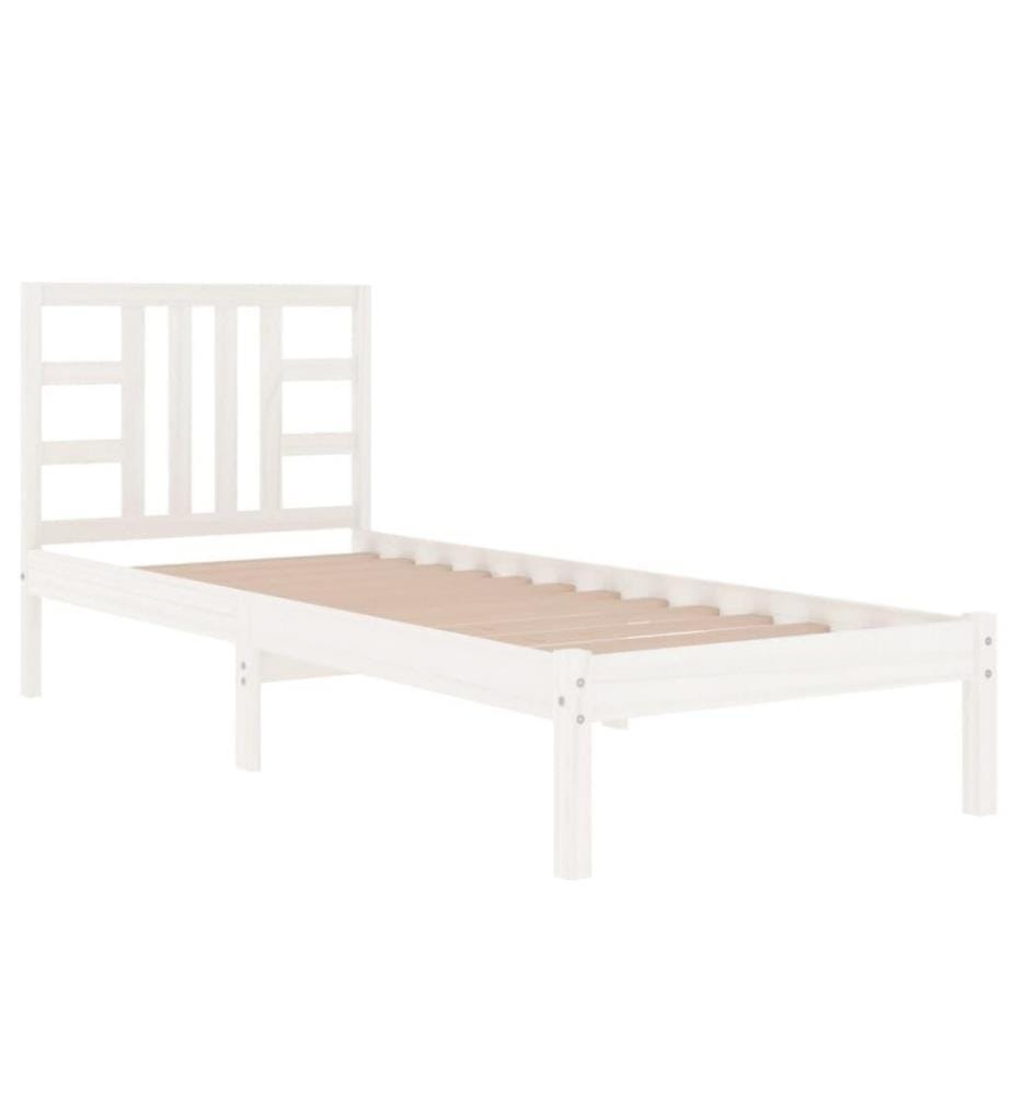 Massivholzbett Weiss 100x200 cm