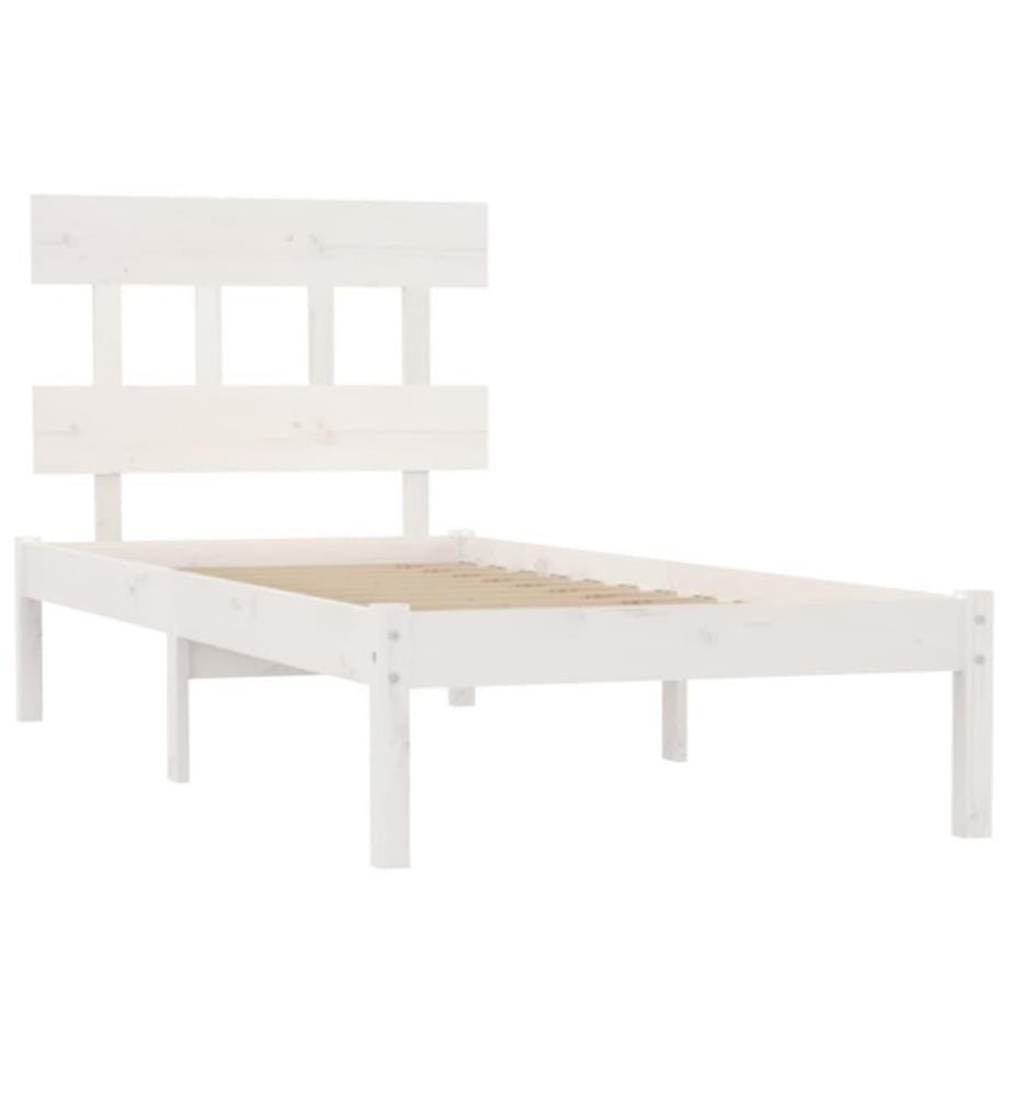 Massivholzbett Weiss 90x200 cm