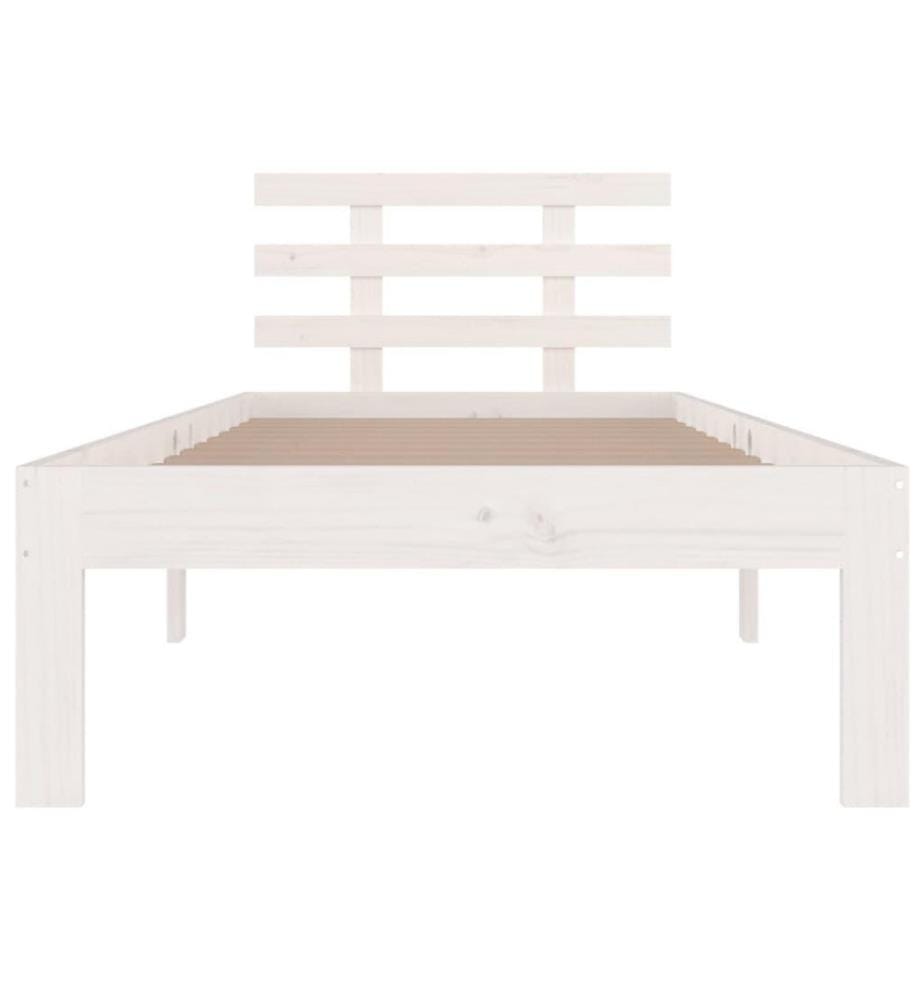 Massivholzbett Weiss 100x200 cm