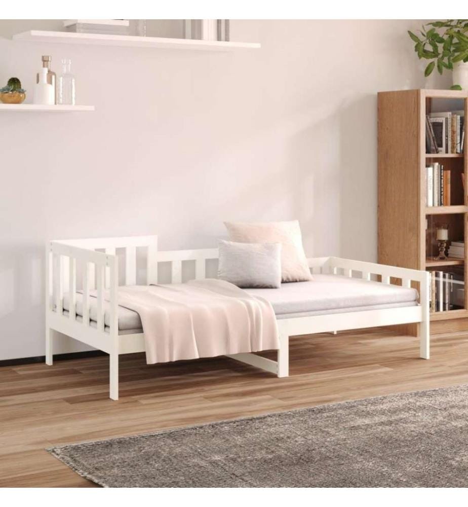 Tagesbett Weiss 90x190 cm Massivholz Kiefer