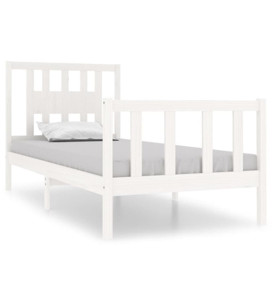 Massivholzbett Weiss 90x190 cm 3FT Single