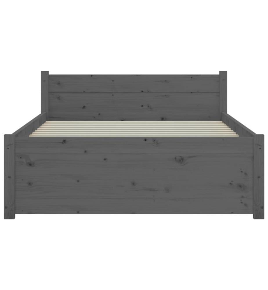 Massivholzbett Grau 75x190 cm 2FT6 Small Single