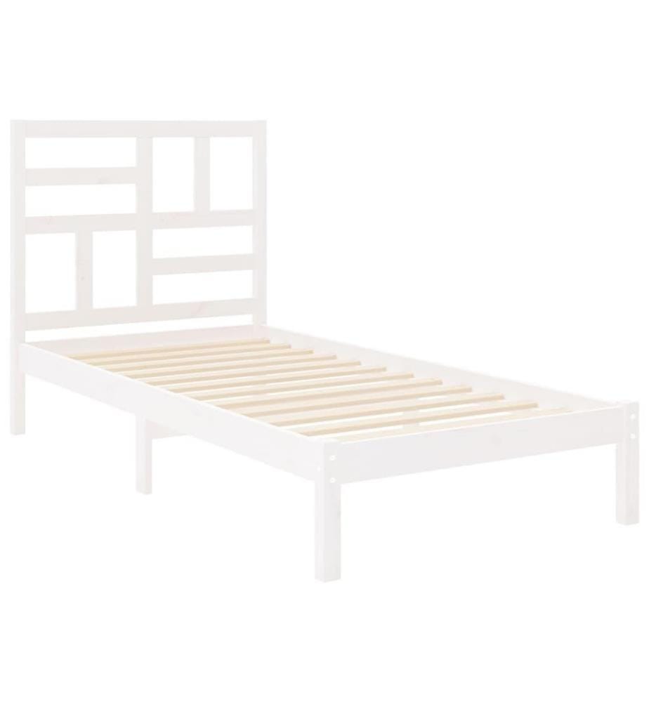 Massivholzbett Weiss 90x200 cm