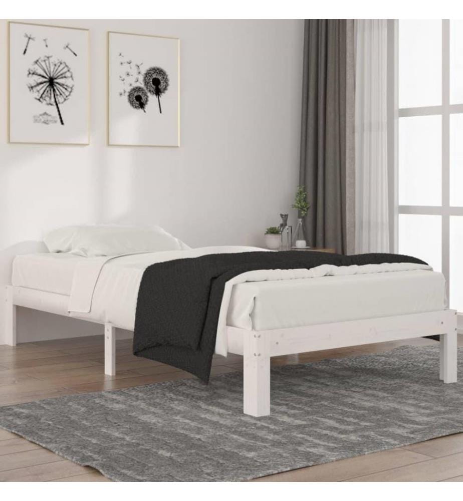 Massivholzbett Weiss Kiefer 100x200 cm