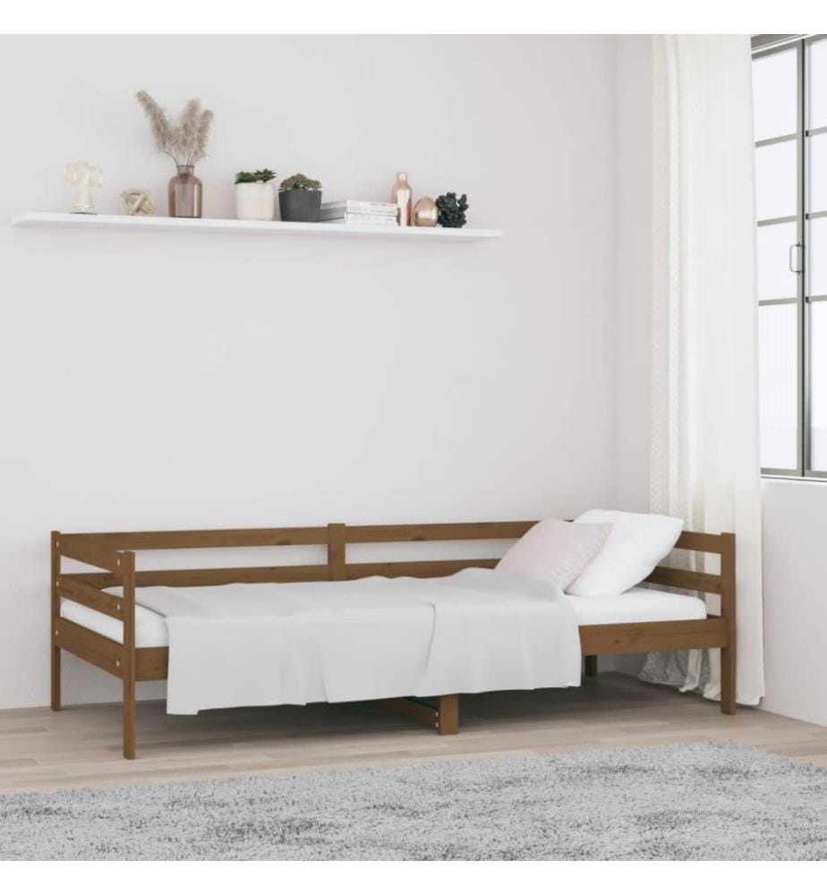 Tagesbett Honigbraun 90x190 cm Massivholz Kiefer