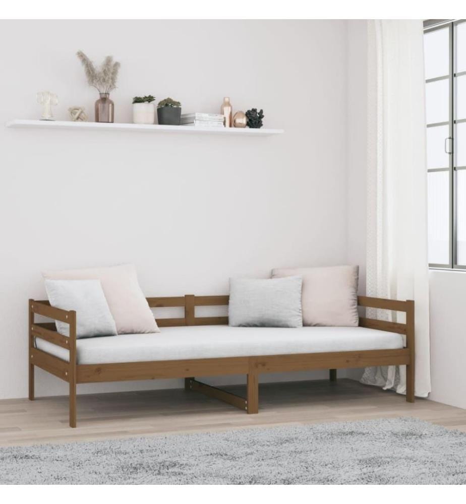 Tagesbett Honigbraun 90x190 cm Massivholz Kiefer