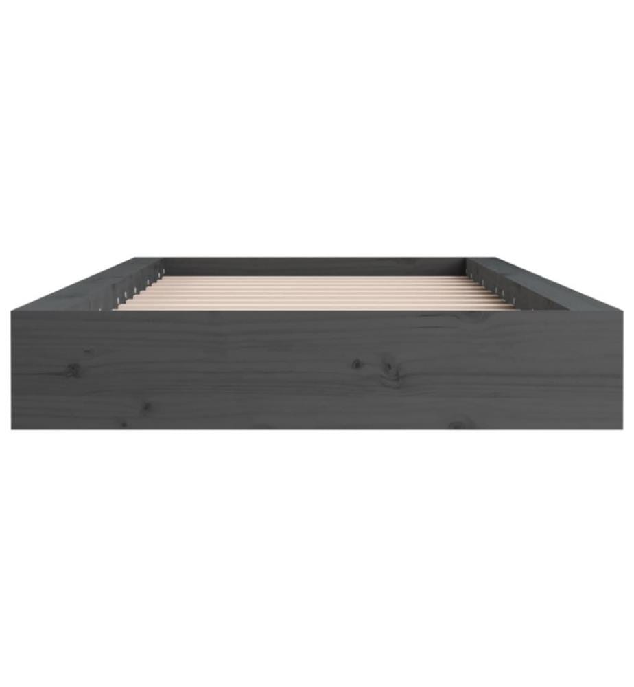 Massivholzbett Grau 75x190 cm 2FT6 Small Single