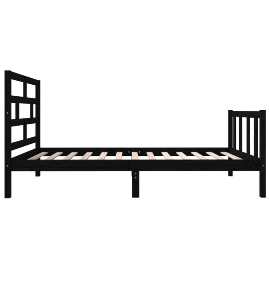 Massivholzbett Schwarz Kiefer 100x200 cm