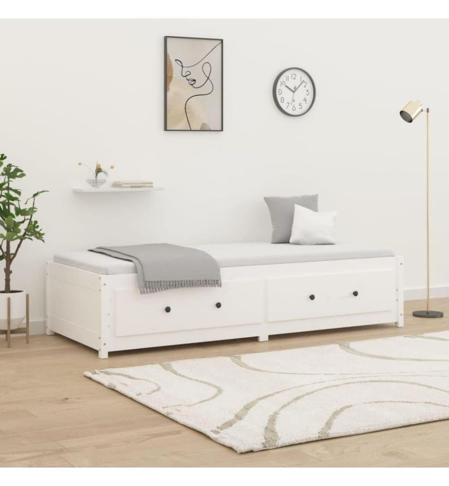 Tagesbett Weiss 75x190 cm 2FT6 Small Single Massivholz Kiefer