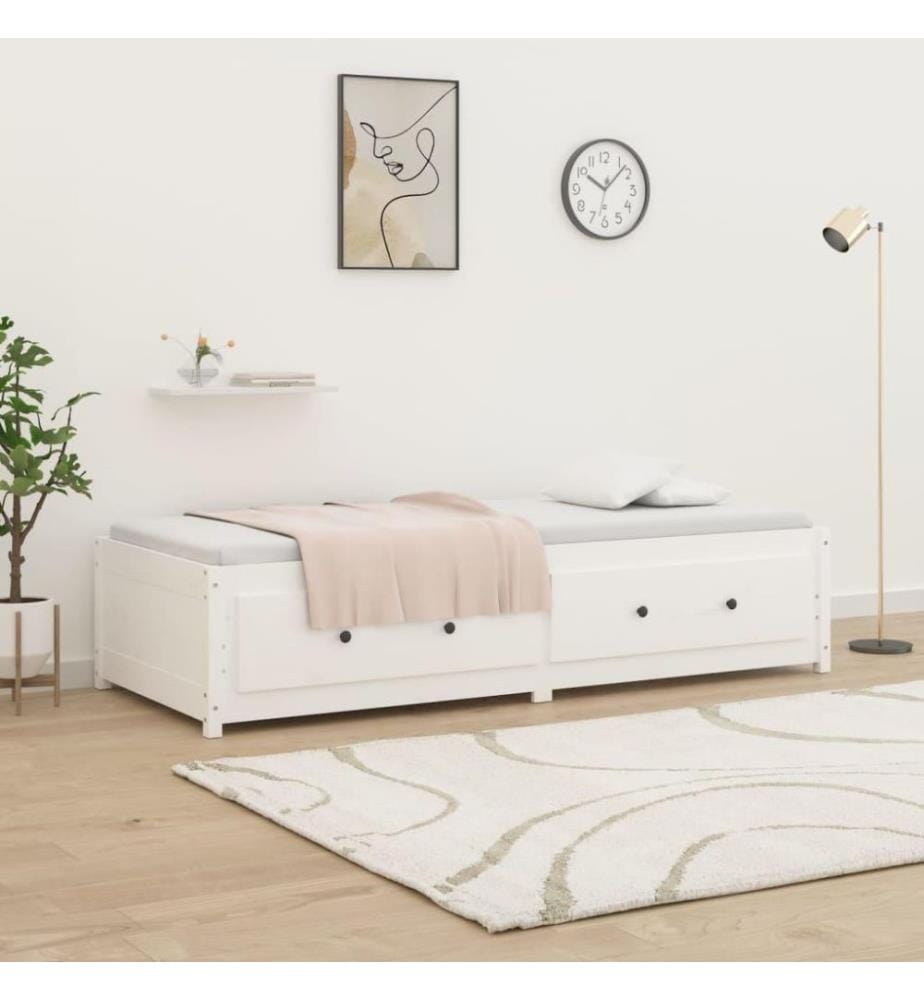 Tagesbett Weiss 75x190 cm 2FT6 Small Single Massivholz Kiefer