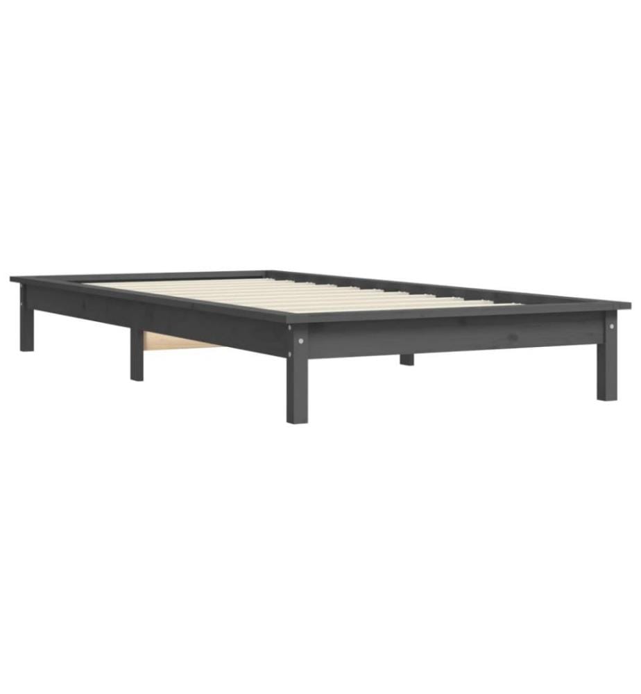Massivholzbett Grau 75x190 cm Kiefer 2FT6 Small Single