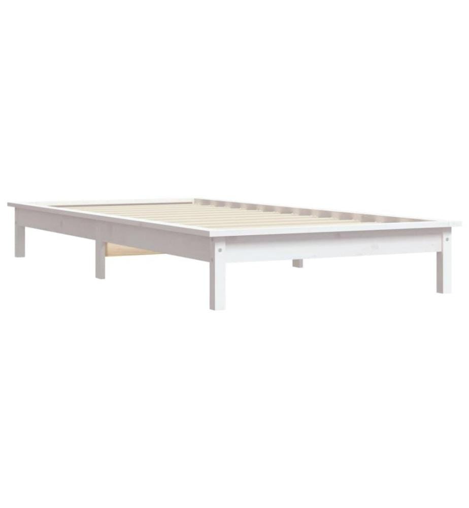 Massivholzbett Weiss 90x190 cm Kiefer 3FT Single