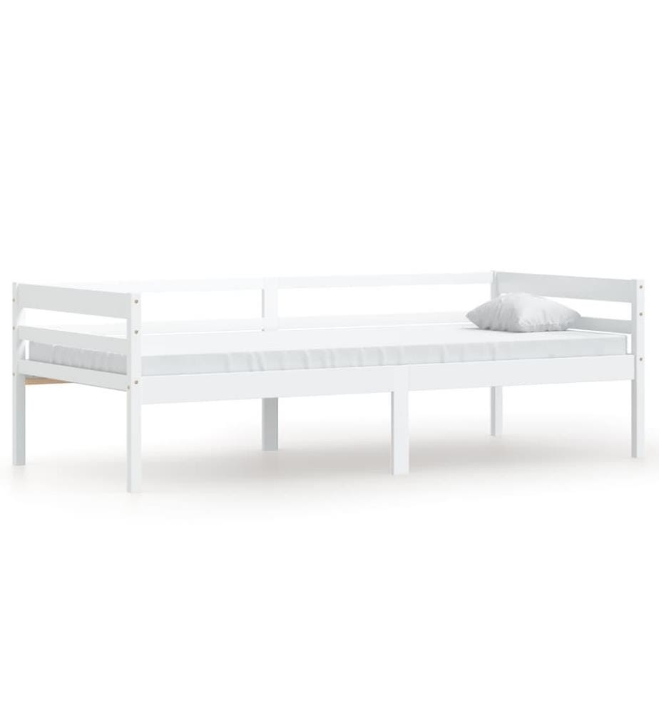 Cadre de lit Blanc Bois de pin massif 90x200 cm