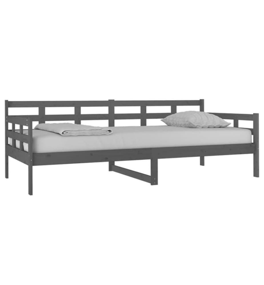 Tagesbett Grau Massivholz Kiefer 90x200 cm