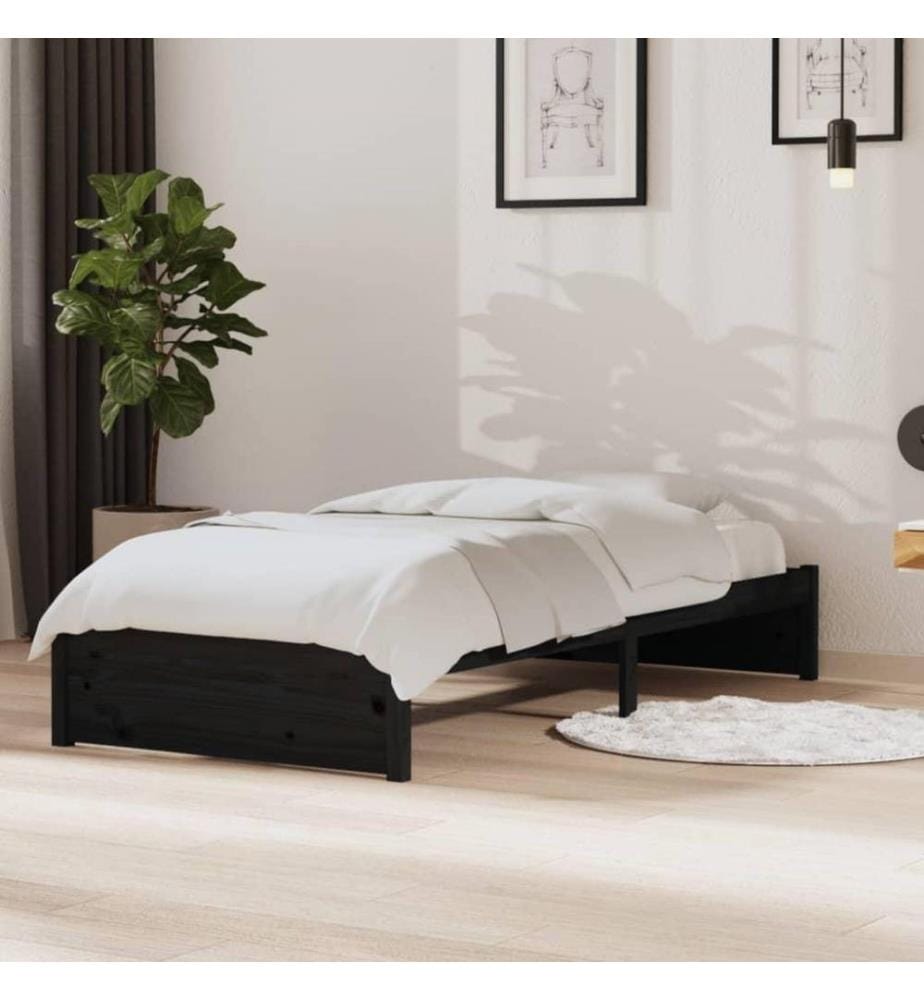 Massivholzbett Schwarz 90x190 cm 3FT Single