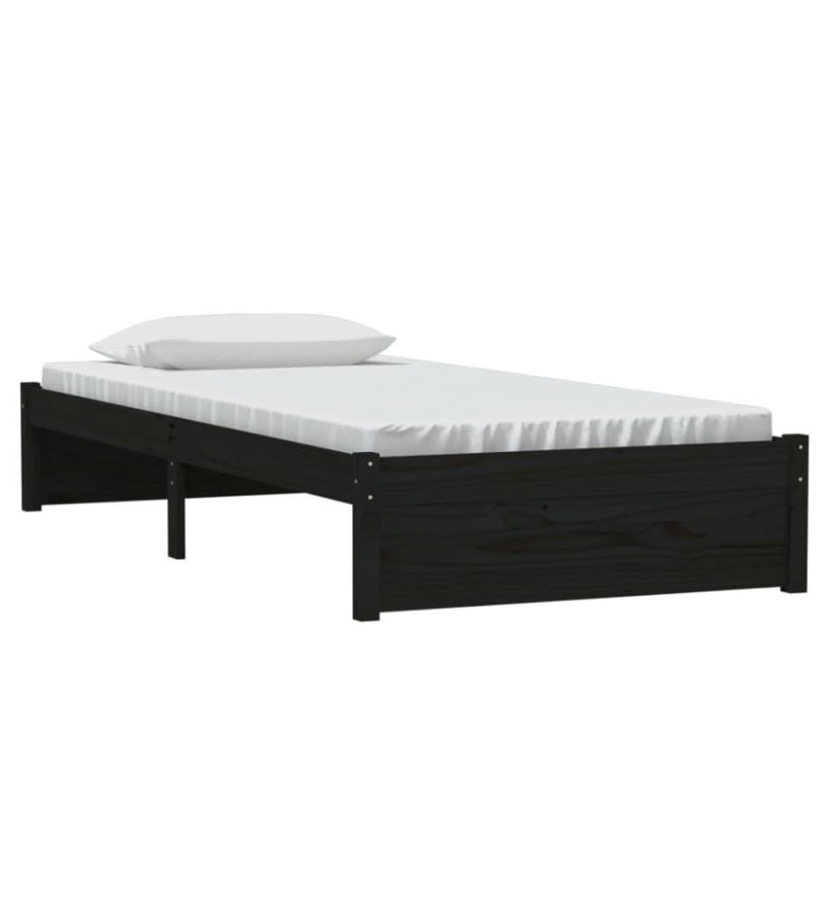 Massivholzbett Schwarz 90x190 cm 3FT Single