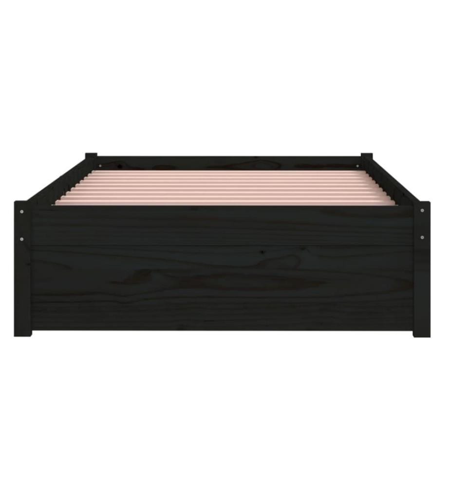 Massivholzbett Schwarz 90x190 cm 3FT Single