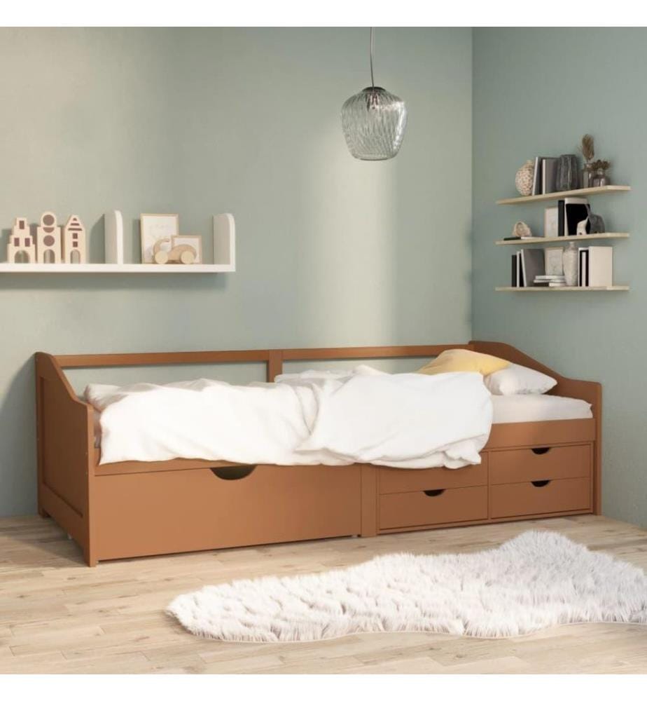Tagesbett 3-Sitzer Schubladen Honigbraun Kiefernholz 90x200 cm