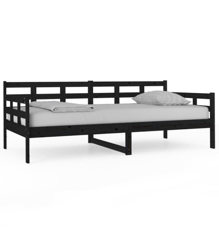 Tagesbett Schwarz Massivholz Kiefer 90x190 cm