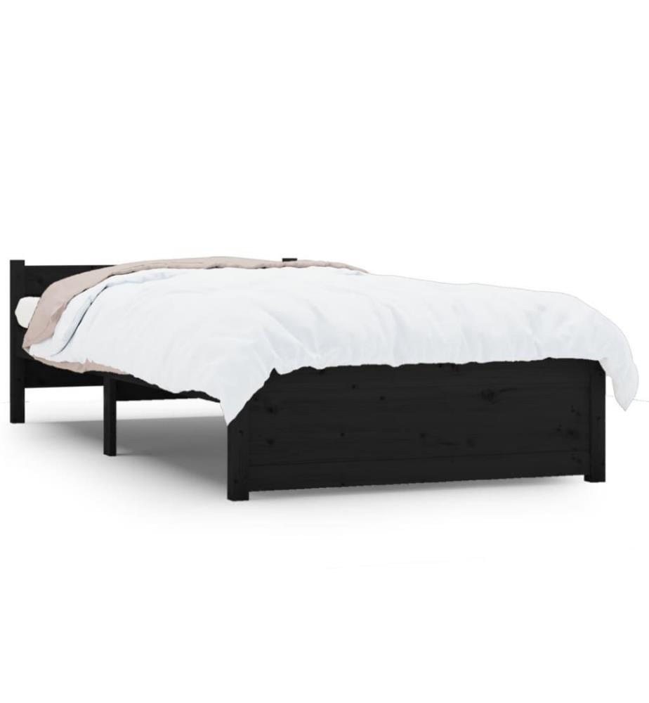 Massivholzbett Schwarz 75x190 cm 2FT6 Small Single