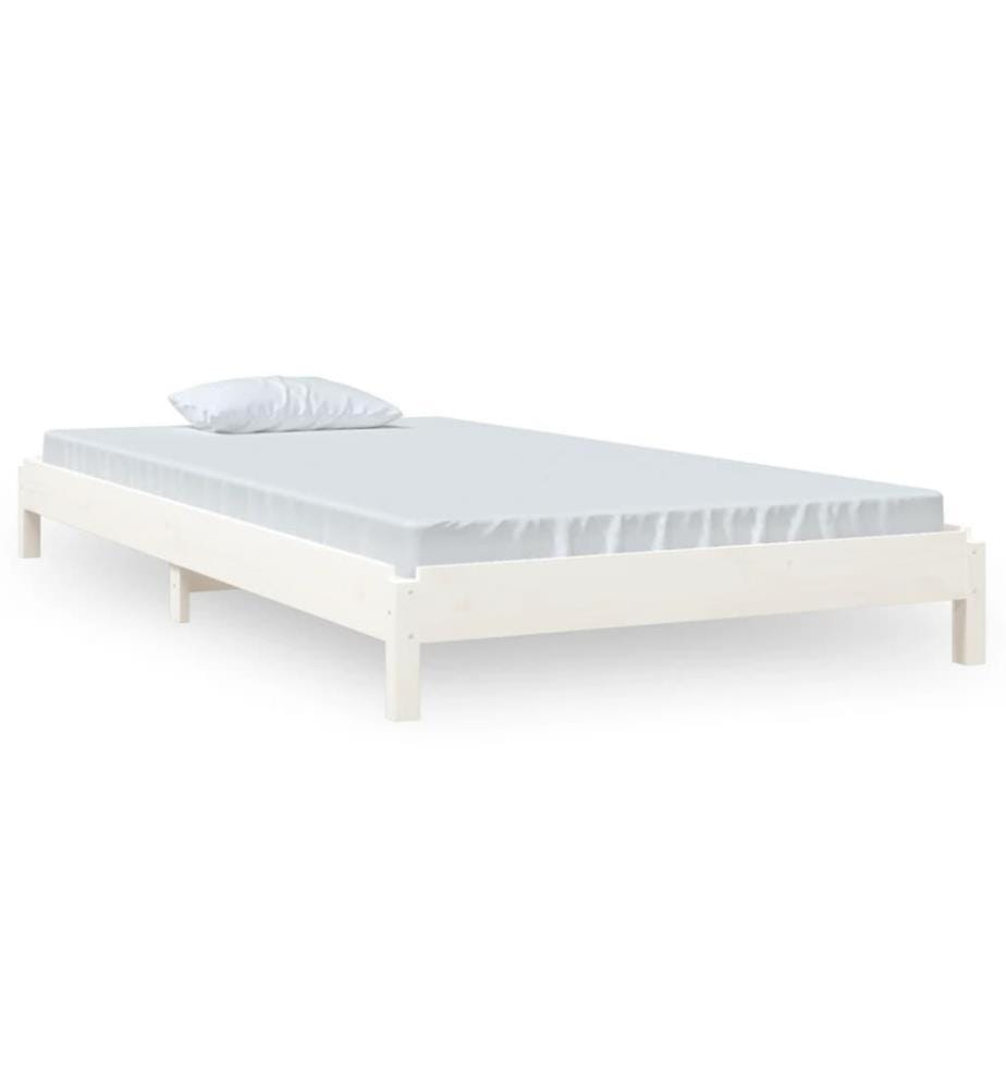 Stapelbett Weiss 100x200 cm Massivholz Kiefer