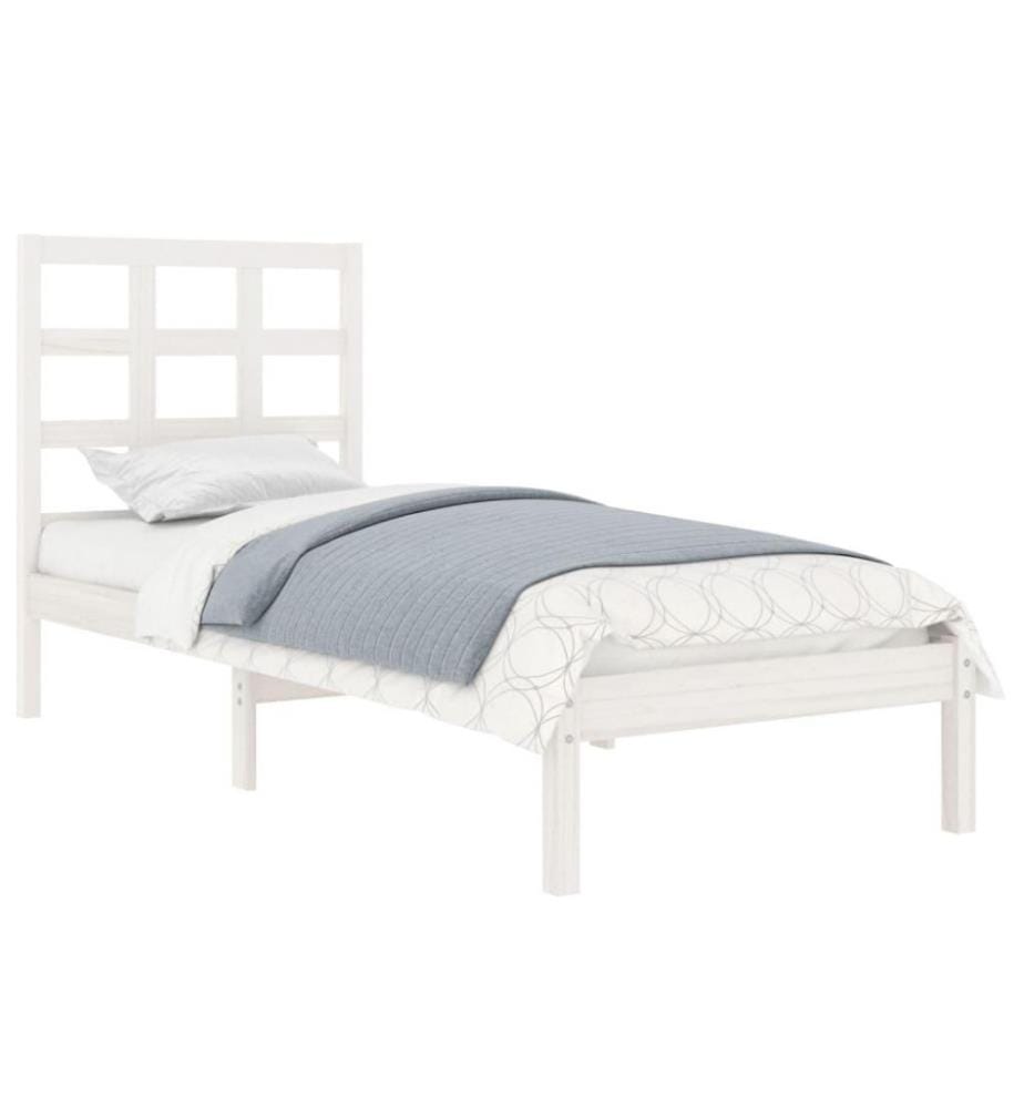 Massivholzbett Weiss 90x200 cm