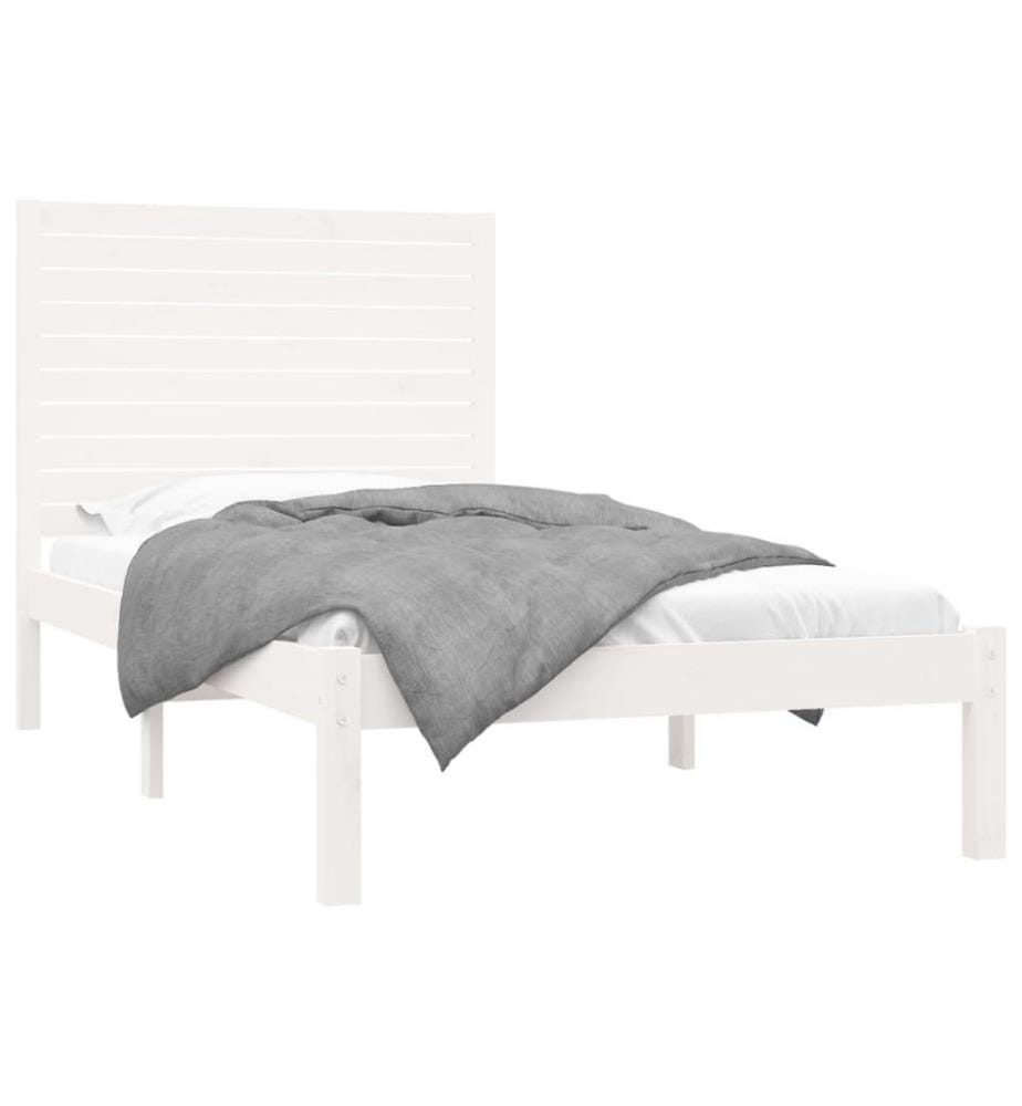 Massivholzbett Weiss 90x200 cm