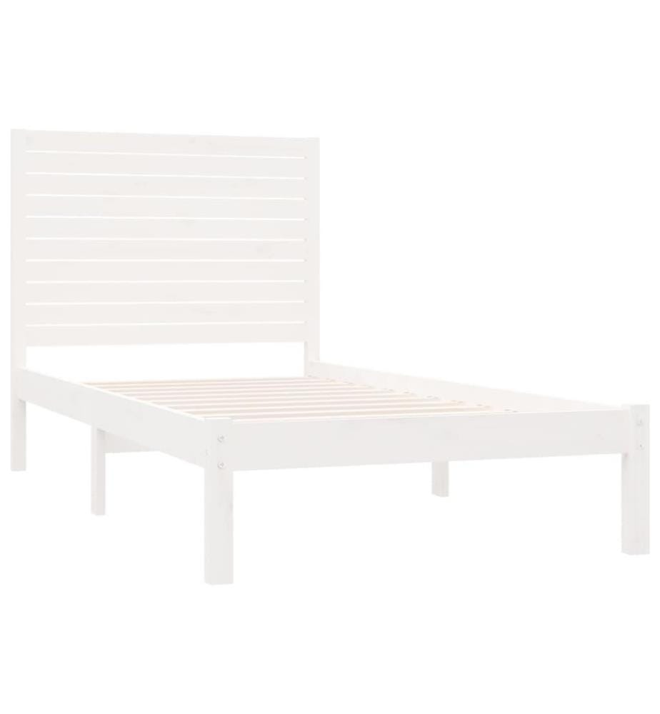 Massivholzbett Weiss 90x200 cm