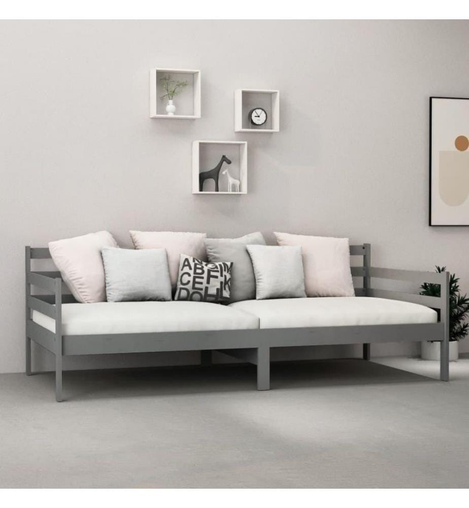 Tagesbett Grau Kiefer Massivholz 90x200 cm