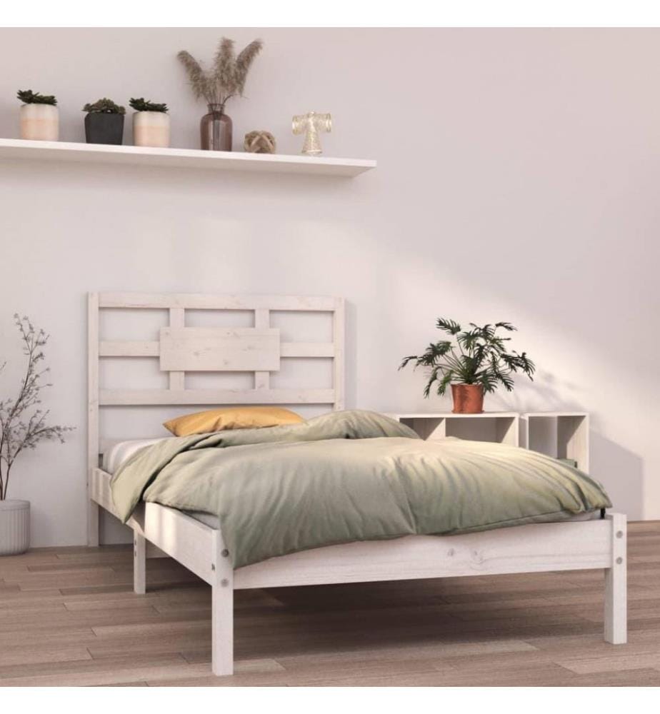 Massivholzbett Weiss 90x190 cm 3FT Single