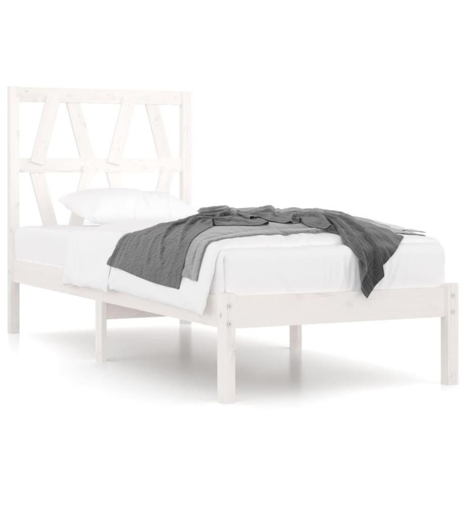 Massivholzbett Weiss Kiefer 90x190 cm 3FT Single