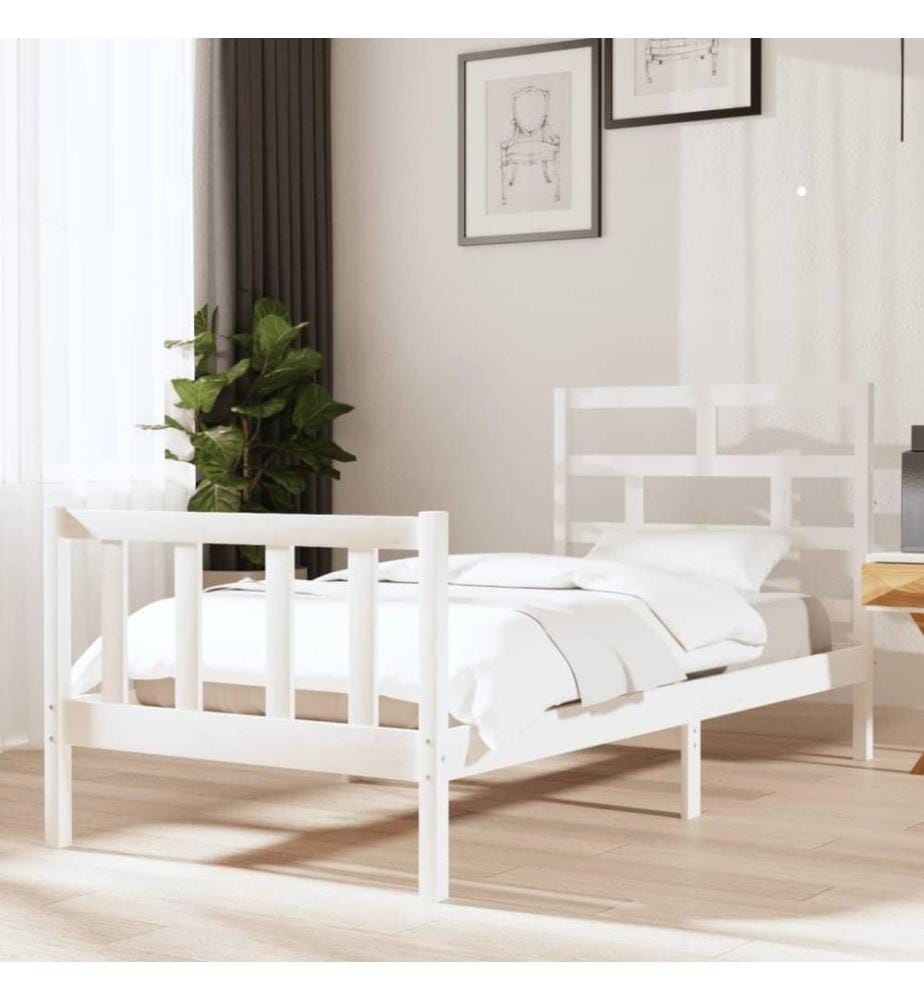 Massivholzbett Weiss Kiefer 90x190 cm 3FT Single