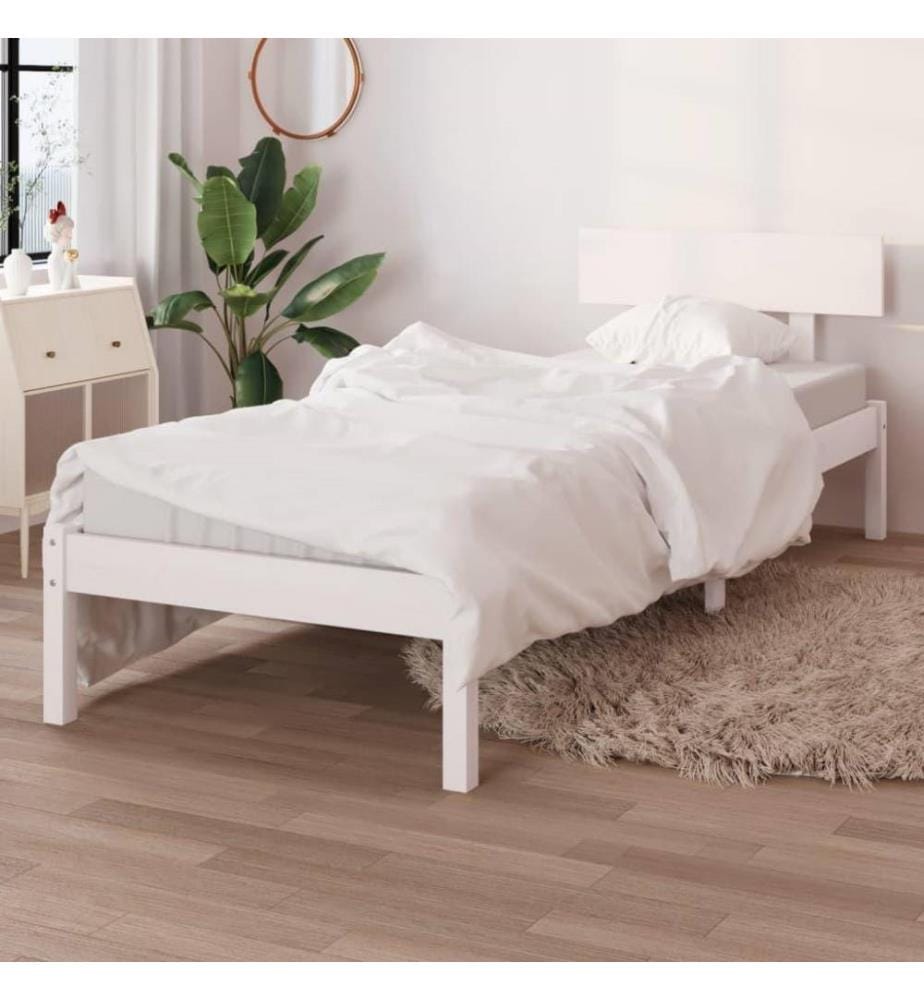 Massivholzbett Weiss Massivholz Kiefer 75x190 cm UK Small Single