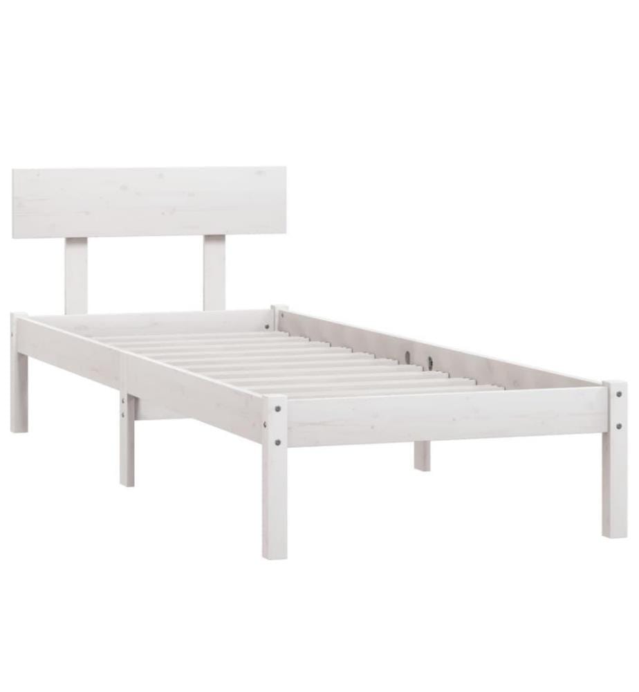 Massivholzbett Weiss Massivholz Kiefer 75x190 cm UK Small Single